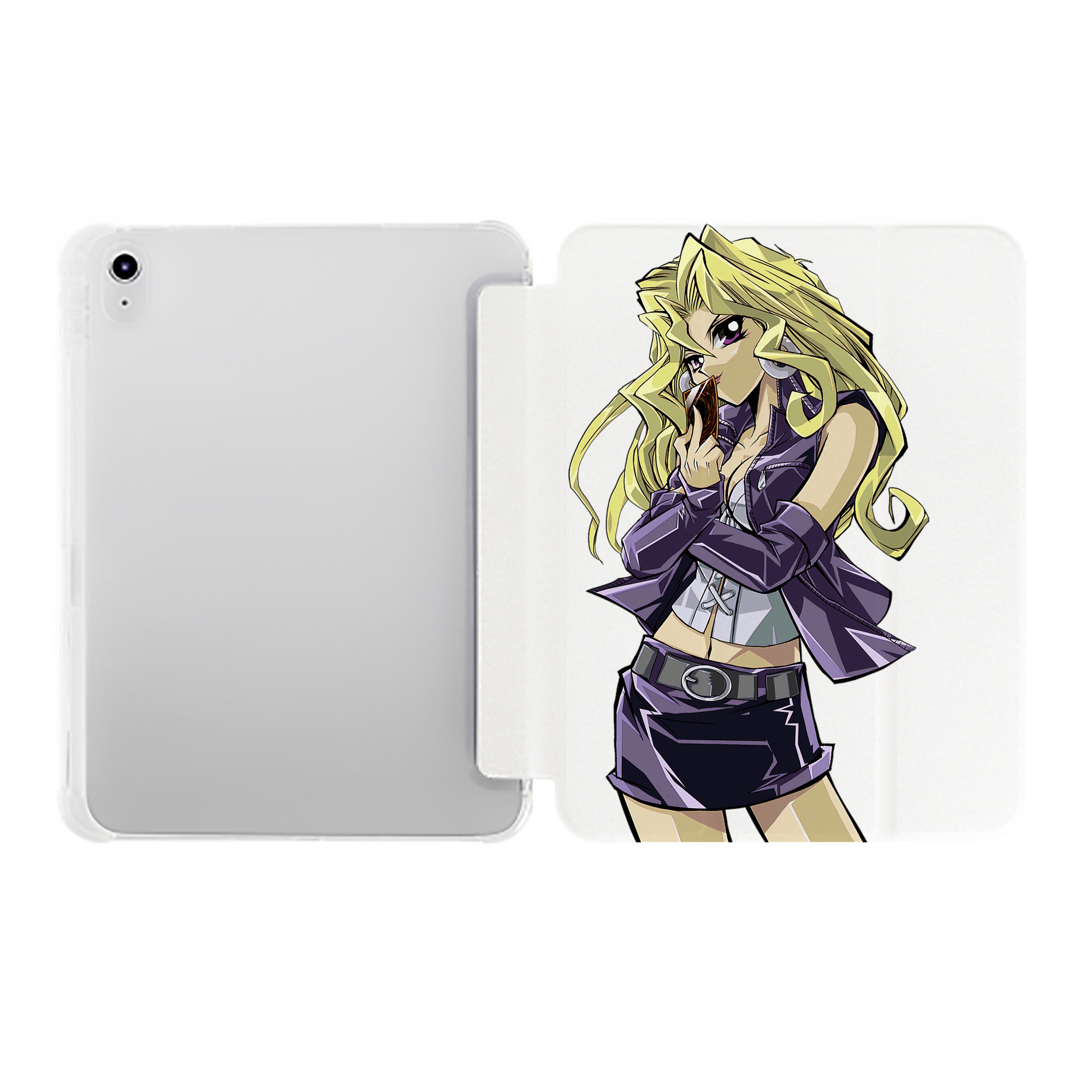 （画像用） 遊☆戯☆王 Yu-Gi-Oh! IPad ケース ペン収納付き 三つ折りスタンド PUレザー×シリコン 対応機種9.5/10.5/10.9インチ